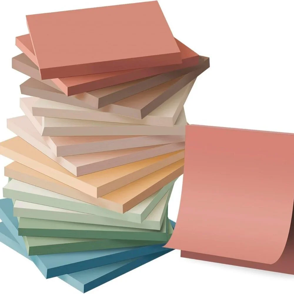 16 Pack Sticky Notes 3x3, Vintage Colors, Sticky Pads, Recyclable, Self-Stick Pa